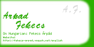 arpad fekecs business card